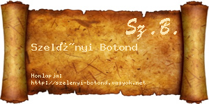 Szelényi Botond névjegykártya